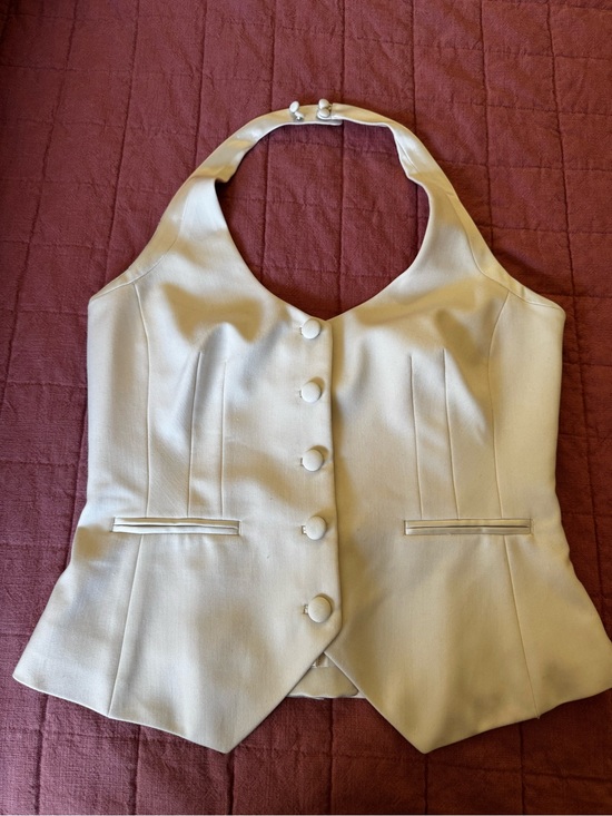 White House Black Market Tops - Vintage Black House White Market Ivory Halter Vest